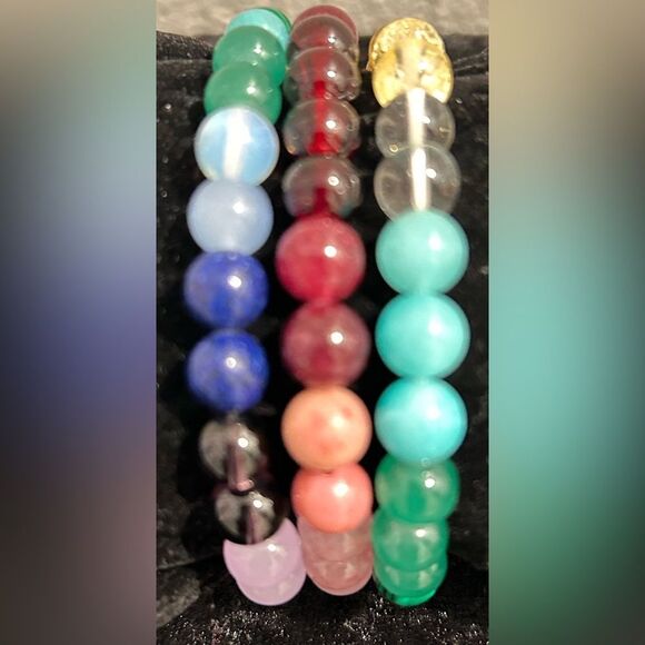 Set of 3 Beaded Stretch Bracelets – Handmade Style | New Never Worn NWOT - Picture 3 of 3